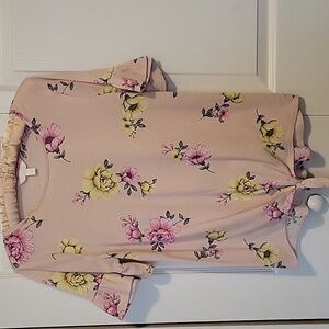 LC Lauren Conrad | Floral Tied 3/4 Sleeve Top